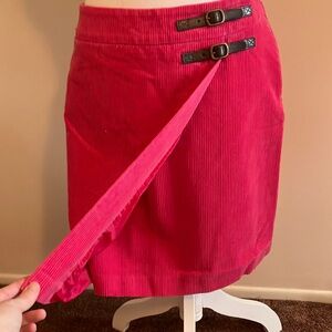 Boden Pink Corduroy Wrap Skirt with adjustable Belt clasps 6R